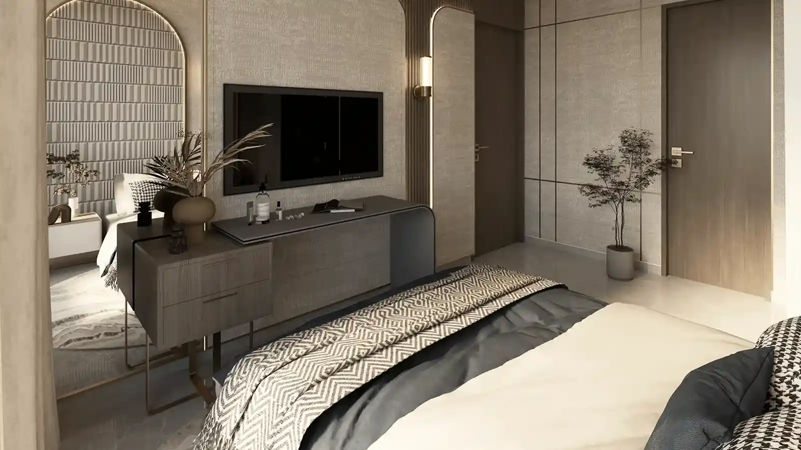 Comfortable master bedroom interior Agami Legends Bandra