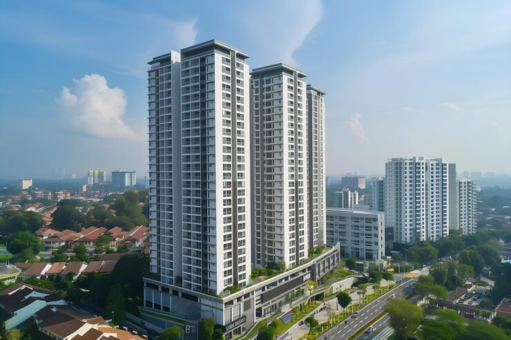 Agami Group luxury apartments in Bandra East Mumbai - artistic view of premium 3 and 4 BHK tower